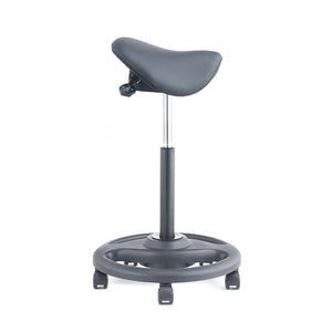 Ergonomic Height Adjustable Gas Lift Saddle Stool with Cushion Seat, Tilting Adjustable & Five Star Base, Black (RS28)