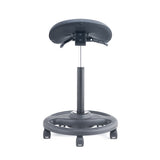 Ergonomic Height Adjustable Gas Lift Saddle Stool with Cushion Seat, Tilting Adjustable & Five Star Base, Black (RS28)