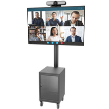 Mobile Video Conference Trolley & TV Stand with Locking Cabinet (32"-70")
