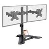 Dual Monitor Stand, Free Standing Height Adjustable Two Arm Monitor Mount for Two 13 to 27 inch LCD Screens with Swivel and Tilt, 5 Years Warranty - (EF002BR)