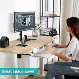 Single Monitor Mount for 13-32 Inch Computer Screens, Improved LCD/LED Monitor Riser, Height/Angle Adjustable Single Desk Mount Stand, Holds up to 17.6lbs, 5 Years Warranty (EF001BR)