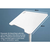 Rife Standing Folding Workstation, Sit Stand Mobile Desk with Height Adjustable from 75cm to 112.5cm, Supports up to 15 Kgs, White (LPTGE)