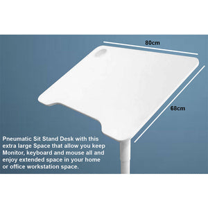 Rife Standing Folding Workstation, Sit Stand Mobile Desk with Height Adjustable from 75cm to 112.5cm, Supports up to 15 Kgs, White (LPTGE)