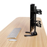 Quad Monitor Stand Freestanding, Adjustable/Tilt/Swivel/Rotate, Supports Monitors up to 27”, Adjustable VESA 75x75mm, 100x100mm Four Monitor Stand for 4 Screen Setup, Black (4MSFP)