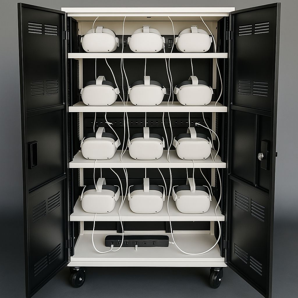 VR Headset Charging Cart & Storage Cabinet