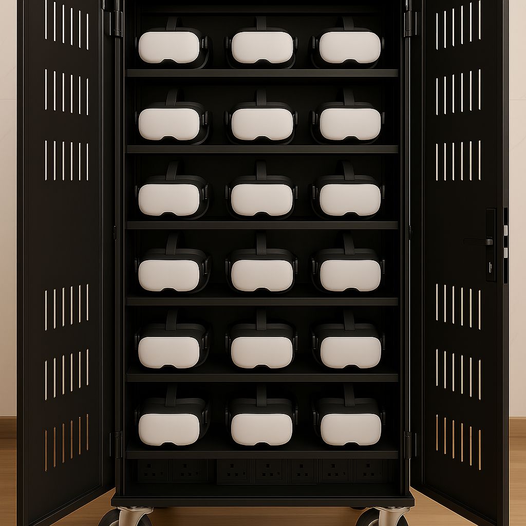 VR Headset Charging Station & Storage Cabinet