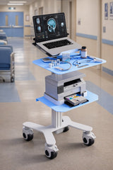 HSL-5 Multi-Purpose Medical Laptop Cart - Workstation with Printer Shelf