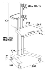 Dual Computer Mobile Cart (MCT09-a)