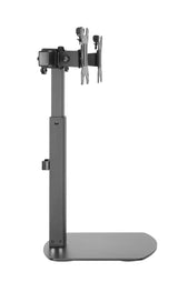 Freestanding Pneumatic Vertical Lift Dual Monitor Stand - Adjustable Monitor Mount, Fits 2 Screens up to 27 Inch, Holds up to 6 kgs per Arm, 5 Years Warranty, (EFBGD)