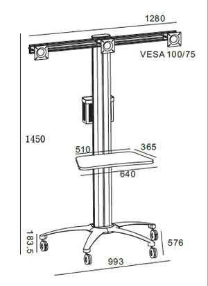 3 Monitor mobile Workstation RKM03