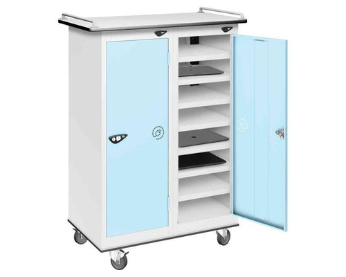 Laptop Storage cum Charging Locker Trolley | 16 shelf