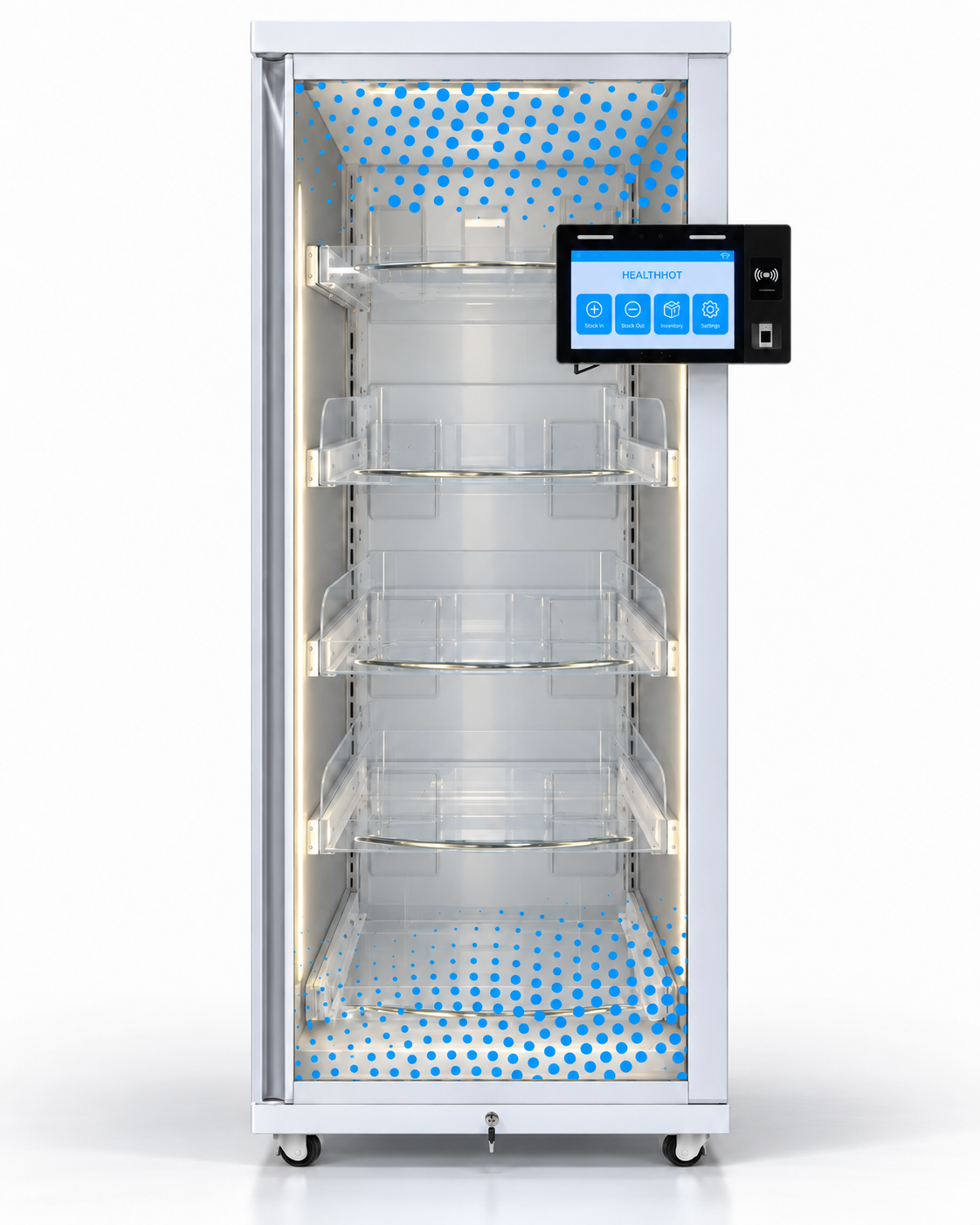 RIFE RFID Medical Inventory Smart Cabinet glass shelf configuration