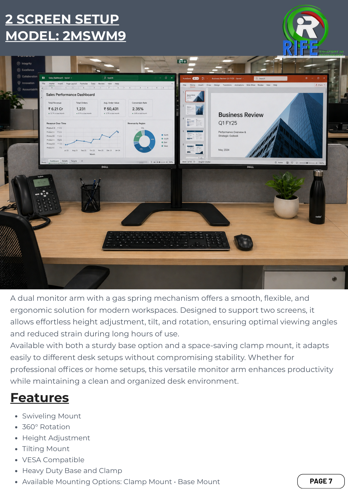 RIFE Heavy Duty Monitor Stand 2MSWM9