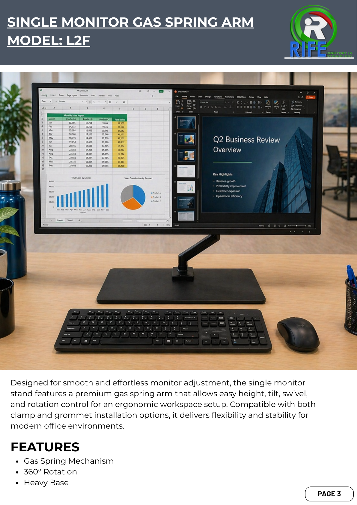 RIFE Heavy Duty Monitor Stand L2F