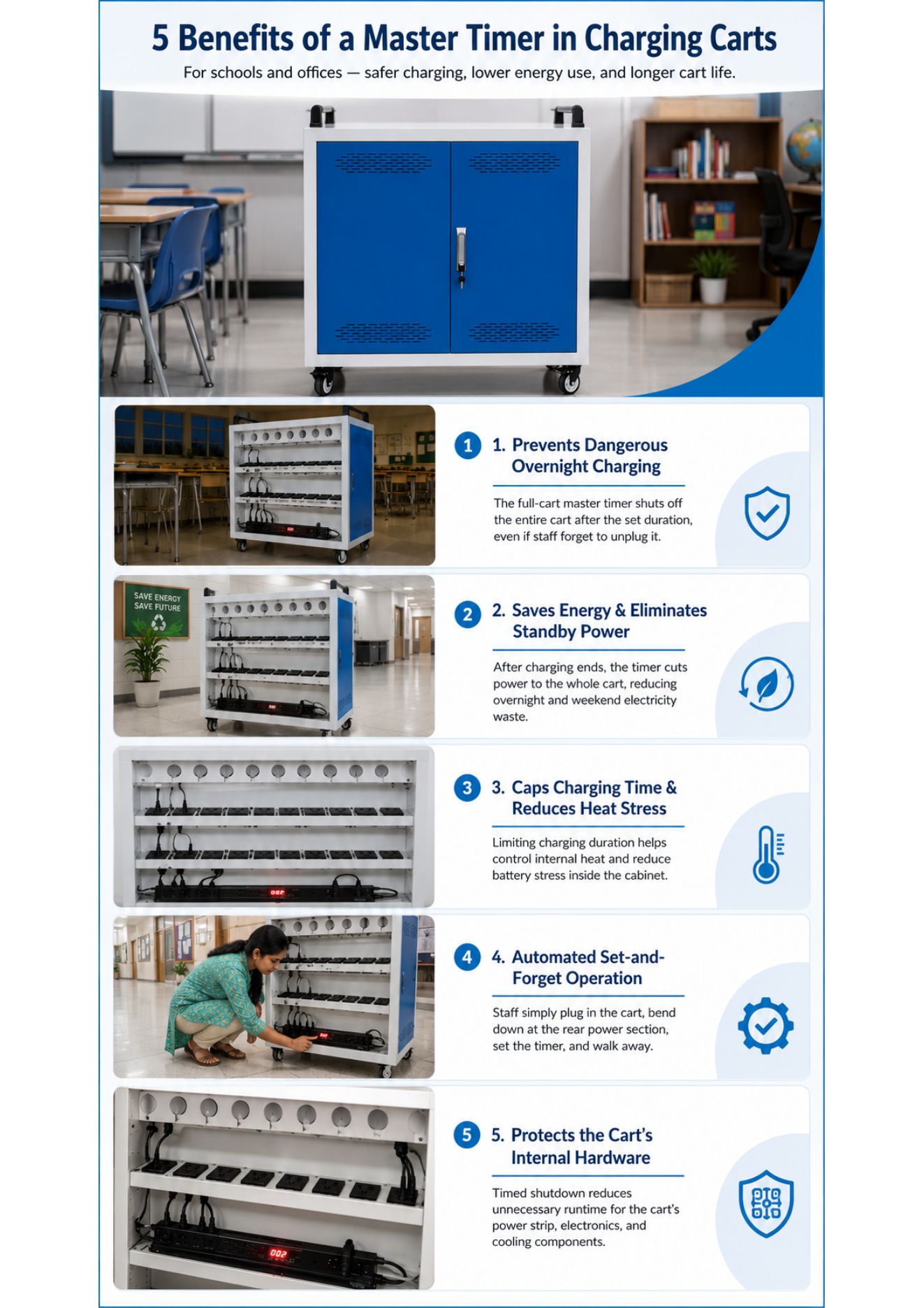 5 benefits of a master timer in charging carts