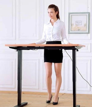 Dual Motor Height Adjustable Electric Standing Desk Frame Only, Standing Desk Adjustable Height Stand Up Desk Computer Desks with Anti-Collision Protection, (DM8P)