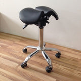 Ergonomic Adjustable Rolling Active Chair, Saddle Seat and AngleAdjustment, Black (R4008)