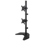 LCD Dual Monitor Vertical Positioned Desk Stand Standing for Screens up to 30", 5 Years Warranty (Black) EF002V