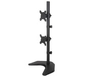 LCD Dual Monitor Vertical Positioned Desk Stand Standing for Screens up to 30", 5 Years Warranty (Black) EF002V
