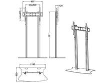 Dual Pillar Black BIG TV trolley RK07