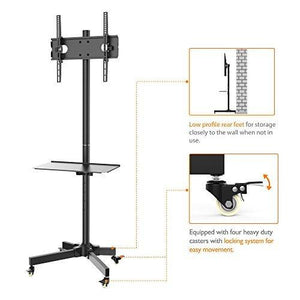 Mobile TV Cart for LCD LED Plasma Flat Screen Panel Trolley Floor Stand with Locking wheels, Fits 23" to 55" (2 Year Warranty) Model No (H10)