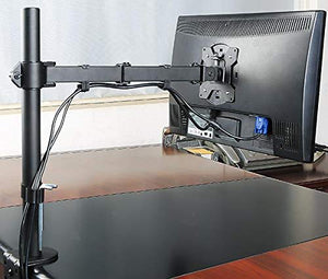 Renewed Single Monitor Desk Mount Arm Fully Adjustable Stand Fits up to 27-inch LCD LED Screen Model No (RN-EC1)