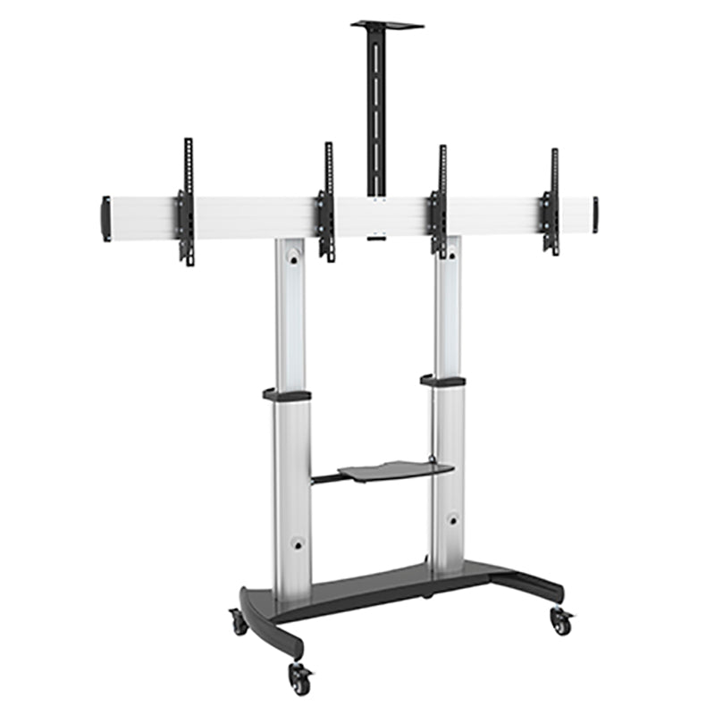 Dual Screen Aluminum TV Mobile Cart, Support 37