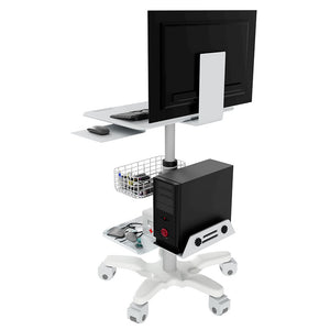 COMPUTER ON WHEELS HEALTHCARE HOSPITAL TELEMEDICINE SIT STAND CART MODEL HSC-PJB