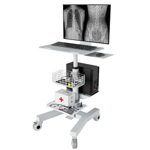 COMPUTER ON WHEELS HEALTHCARE HOSPITAL TELEMEDICINE SIT STAND CART MODEL HSC-PJB