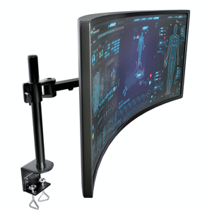 Heavy-Duty Single Fully Adjustable Monitor Arm Stand Mount Fits One Screen 13-32 inch 22lbs for Monitor Computer Screen 13 to 32 Inch, C-Clamp Base, VESA 75×75, 100×100, 5 Years Warranty, Black (RCBIG1)