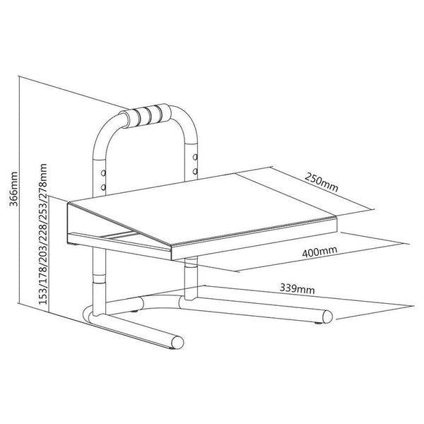 Heavy Duty High height Foot Rest height range Foot rest Rife Technologies