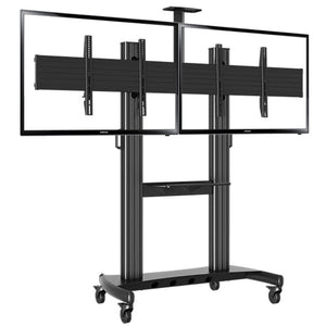 Dual Screen TV Mobile Cart, Support 40"-70" LED LCD Plasma TV's Mount, Height Adjustable (Black) Model No (RF200D)