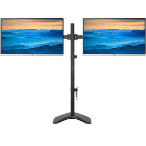 Fully Adjustable Extra Tall Dual LCD Monitor Desk Mount, Fits 2 Screen up to 27 inch, Weight up to 10 kg per arm, 5 Years Warranty, Black (EF2L)