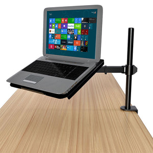 Fully Adjustable Extension with C Clamp Single Laptop Notebook Desk Mount Stand, Black (RCLT)