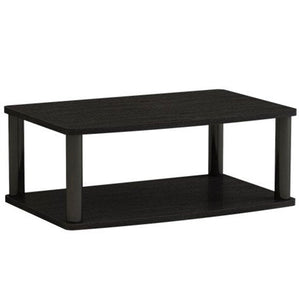 2-Tier Mobile TV Stand Fits Most Televisions, Made with Particle Board and Aluminum tubes, Holds up to Max 50 Inch Screens, 40 kg Capacity Capacity - Black (RS301)