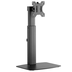 Tall Free Standing Single Monitor Mount Desk Stand, Pneumatic Spring Height Adjustable Monitor Arm for Screens up to 32 inches - Black, 5 Years Warranty (EFBGS)