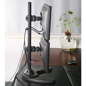 Dual Monitor Stand - Freestanding & Vertical, 5 Years Warranty on Manufacturing Defect (2MS-FVB)