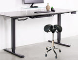 Ergonomic Adjustable Rolling Active Chair, Saddle Seat and AngleAdjustment, Black (R4008)
