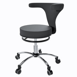 Ergonomic Adjustable Chair With Round Bar Mechanism, Saddle Seat and 360 Degree Angle Adjustment, Black (R103)