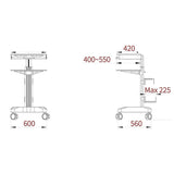 Medical laptop Cart I Healthcare laptop Trolley