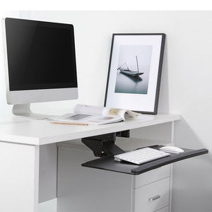 Adjustable keyboard tray under desk I Pull out Under Table keyboard drawer I  Articulating Platform (AKT02)