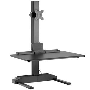 Single 17"-32" Monitor Mount Electric Ergonomic Height Adjustable Sit-Stand Desk Converter Workstation - Black Model No (RTELVE-S)