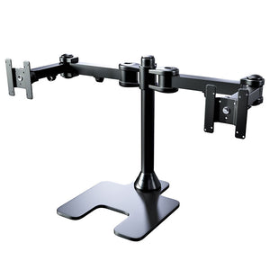 Freestanding Dual Monitor Mount, Fully Articulating Heavy-Duty Broad Arms, Compatible for Two Screens up to 32 inches with Standards 75 * 75mm and 100 * 100mm VESA Holes, 5 Years Warranty, Black (2HDF)