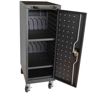 All Steel Mobile Charging locker for 12 Laptops/Chromebooks, Black (RLP 12)