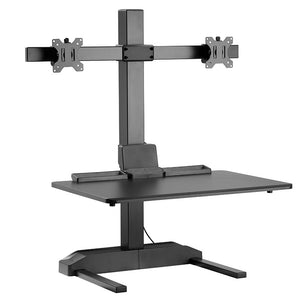 Dual 17"-32" Monitor Mount Electric Ergonomic  Height Adjustable Sit-Stand Desk Converter Workstation - Black, Model No (RTELVE-D)