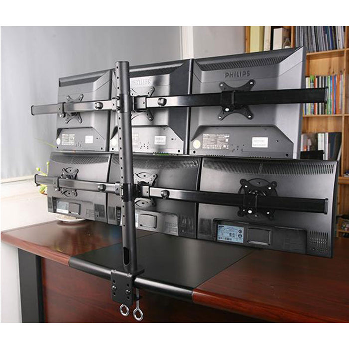 6 Monitor Stand Desk Mount (6MS-CT) | Hex Setup | 24" Screens | 5 Year Warranty