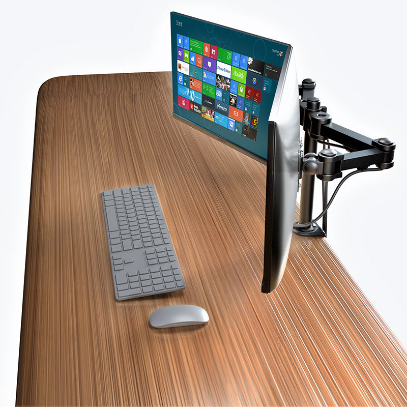 HeavyDuty Dual Monitor Stand, Clamp on Base, Fully Adjustable Wide Ar