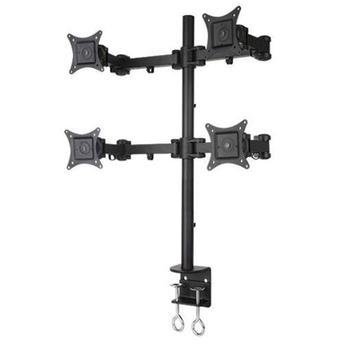 RIFE 4MSCTB Four Monitor Desk Mount – Clamp, 13–27″