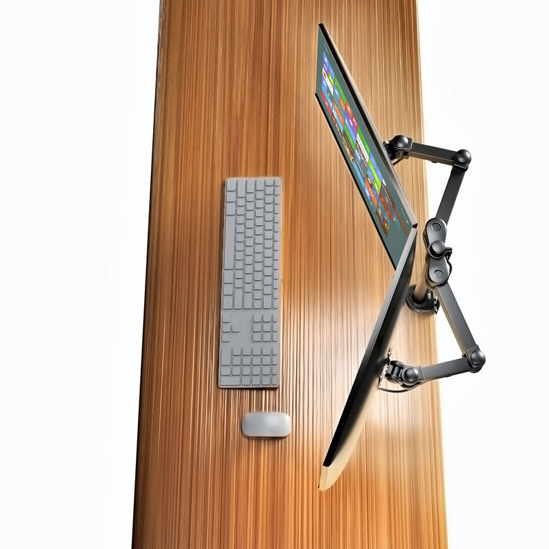 HeavyDuty Dual Monitor Stand, Clamp on Base, Fully Adjustable Wide Ar