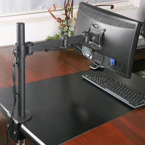 Single Monitor Desk Mount Single LCD Monitor Desk Mount Stand Fully Adjustable/Tilt/Articulating for 1 Screen up to 27", 5 Years Warranty (Model rc1e)